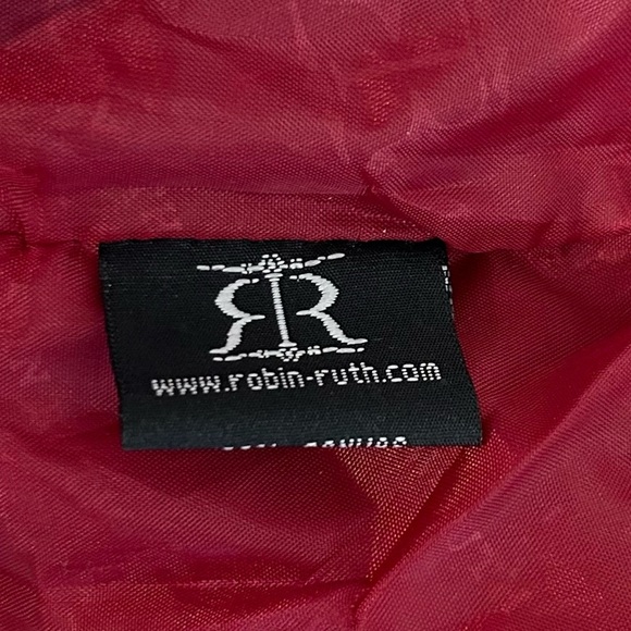 Robin Ruth Paris Red Canvas Shoulder Tote Bag Travel Zipper Pocket Souvenir - Picture 10 of 13